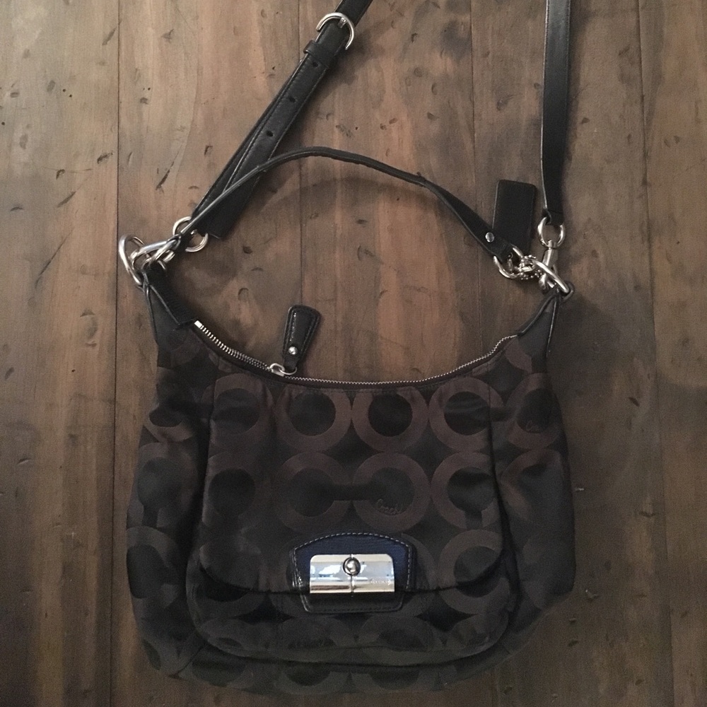 Coach monogrammed purse - black
